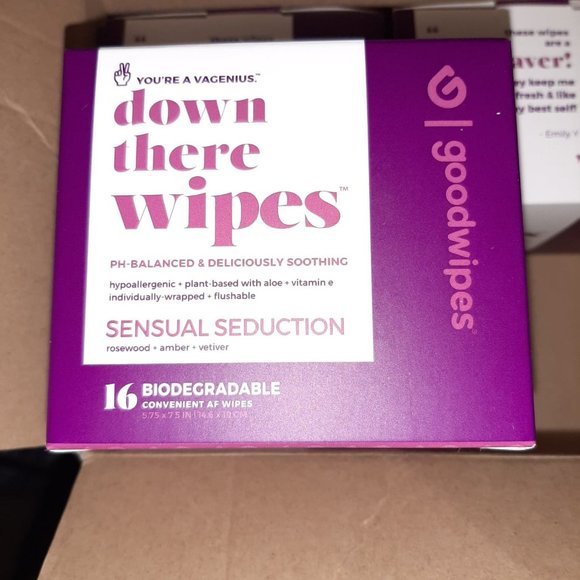 NIB 4 BOXES OF 16 WIPES EACH "DOWN THERE WIPES" BY GOODWIPES - Picture 2 of 13